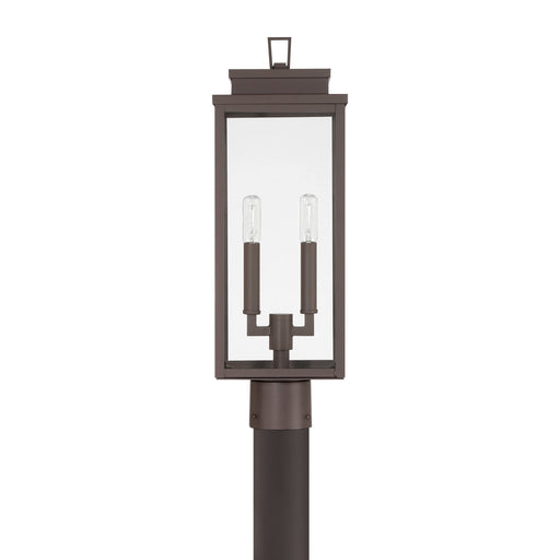 Exterior Post Light Thesis 207753A Hillside 20 inch 2 light Dark Bronze Exterior Post Light with Clear Glass THESIS
