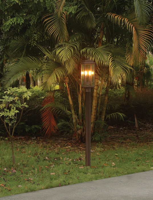 Exterior Post Light Thesis 207753A Hillside 20 inch 2 light Dark Bronze Exterior Post Light with Clear Glass THESIS