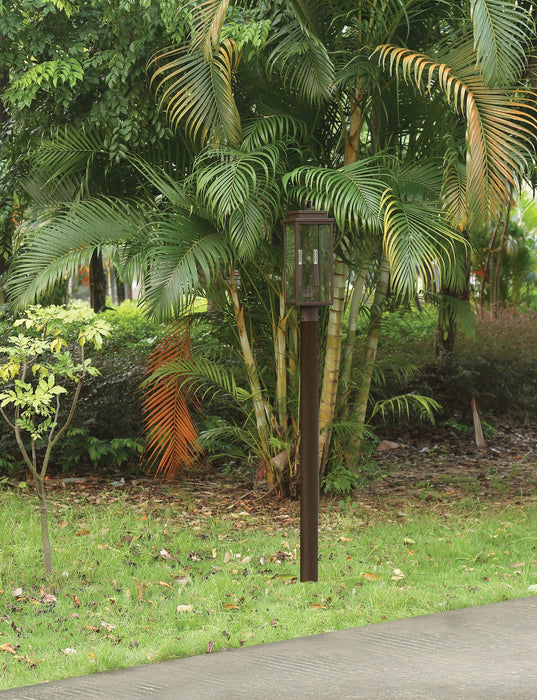 Exterior Post Light Thesis 207753A Hillside 20 inch 2 light Dark Bronze Exterior Post Light with Clear Glass THESIS