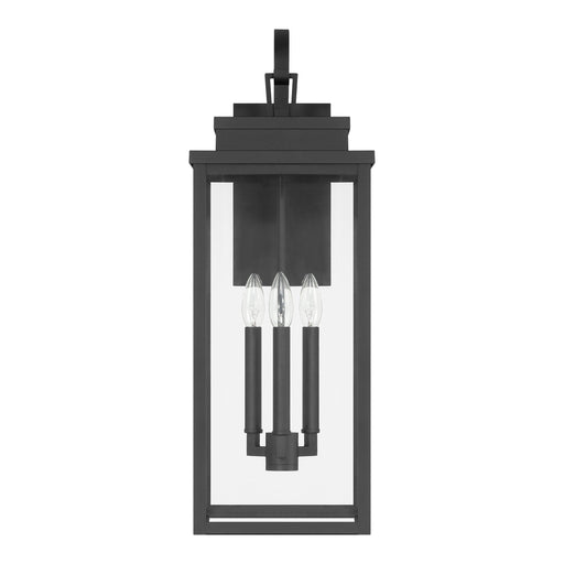 Exterior Wall Sconce Thesis 207743A Hillside 25 inch 3 light Textured Black Exterior Wall Sconce with Clear Glass THESIS