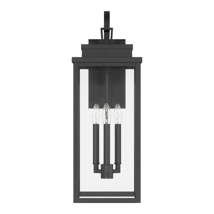 Exterior Wall Sconce Thesis 207743A Hillside 25 inch 3 light Textured Black Exterior Wall Sconce with Clear Glass THESIS