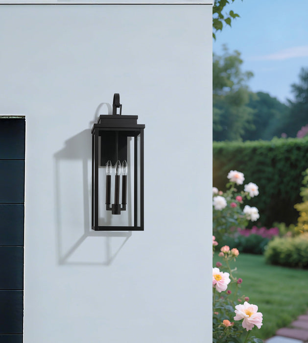 Exterior Wall Sconce Thesis 207743A Hillside 25 inch 3 light Textured Black Exterior Wall Sconce with Clear Glass THESIS