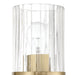 Vanity Light Thesis 207692A Andrea 5 inch 1 light Champagne Gold Vanity Light with Clear Ribbed Glass Shade THESIS