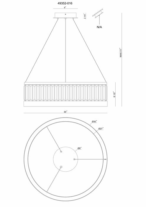 Eurofase 49352-016 Empra 30" Gold LED Chandelier