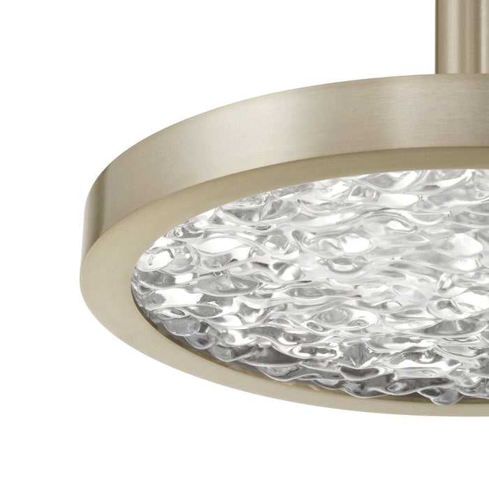 Convertible Pendant Thesis 207416A Courtney 12 inch Champagne Gold 5CCT LED Convertible Pendant with Clear Water Glass THESIS