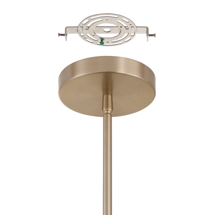 Convertible Pendant Thesis 207416A Courtney 12 inch Champagne Gold 5CCT LED Convertible Pendant with Clear Water Glass THESIS