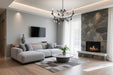 Chandelier Thesis 207347A Presley 36 inch 4 light Textured Black Chandelier with Clear Glass Drops THESIS