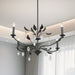Chandelier Thesis 207347A Presley 36 inch 4 light Textured Black Chandelier with Clear Glass Drops THESIS