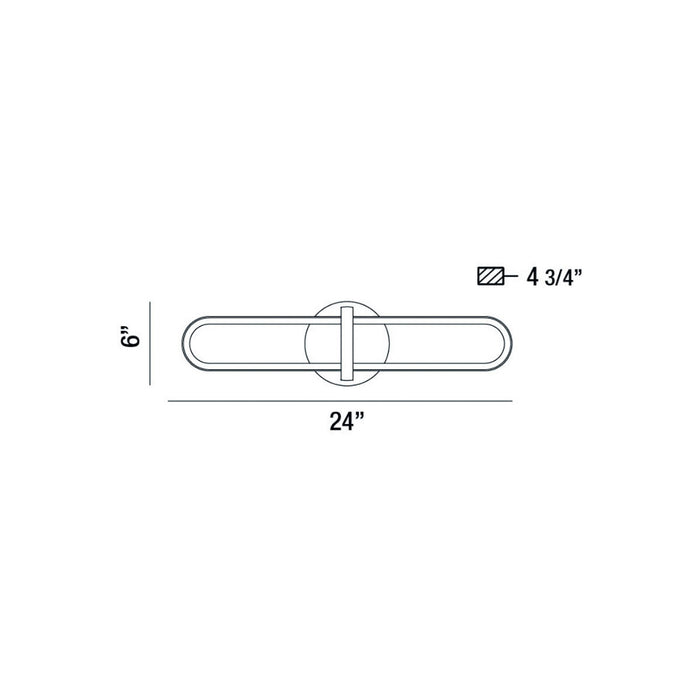 Eurofase 37040-017 Botton 24" Matte Black LED Wall Sconce