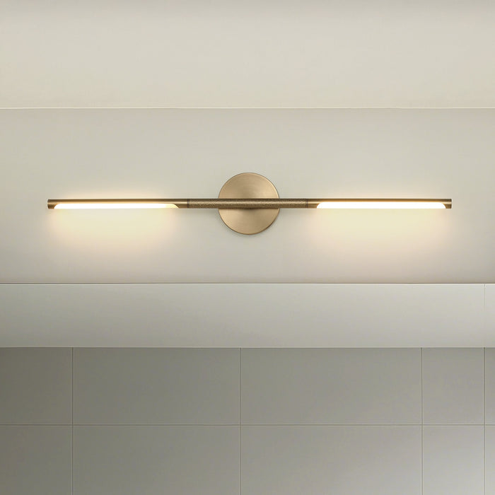 Vanity Light Thesis 207289A Overture 32 inch 2 light Champagne Gold 5CCT LED Vanity Light THESIS