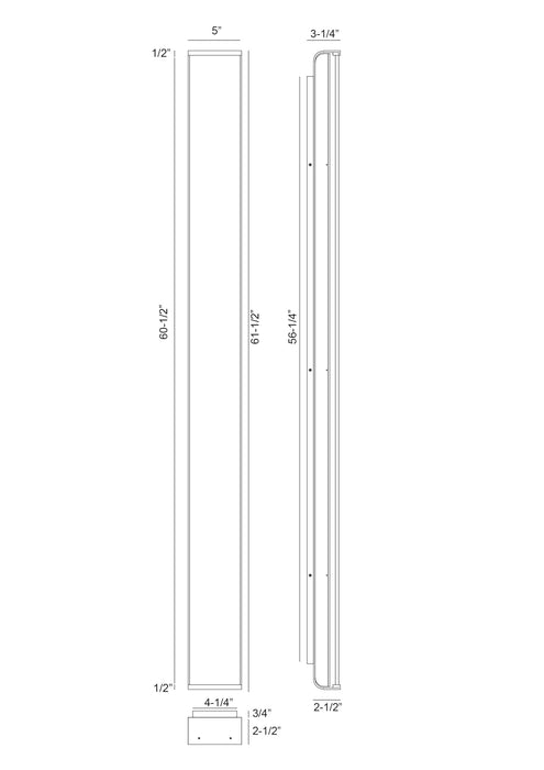 Eurofase 50114-016 Dulton 62" Matte Black LED Outdoor Wall Light