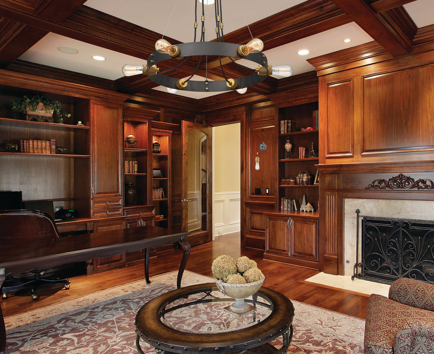 Chandelier Z-Lite 8001-6C-BRZ Bronze Troubadour 6 Light Chandelier Z-Lite