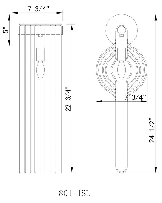 Wall Sconce Z-Lite 801-1SL-WH White Contour 1 Light Wall Sconce Z-Lite
