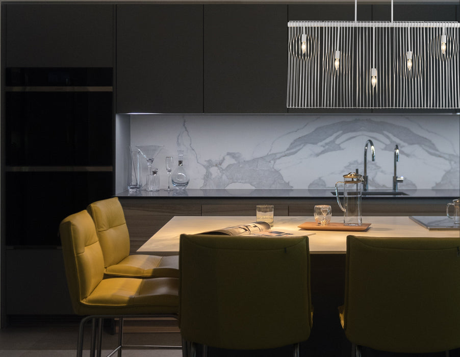 Linear Chandelier Z-Lite 801-5L-WH White Contour 5 Light Linear Chandelier Z-Lite