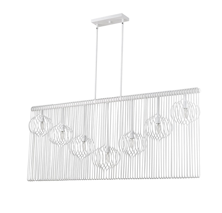 Linear Chandelier Z-Lite 801-7L-WH White Contour 7 Light Linear Chandelier Z-Lite