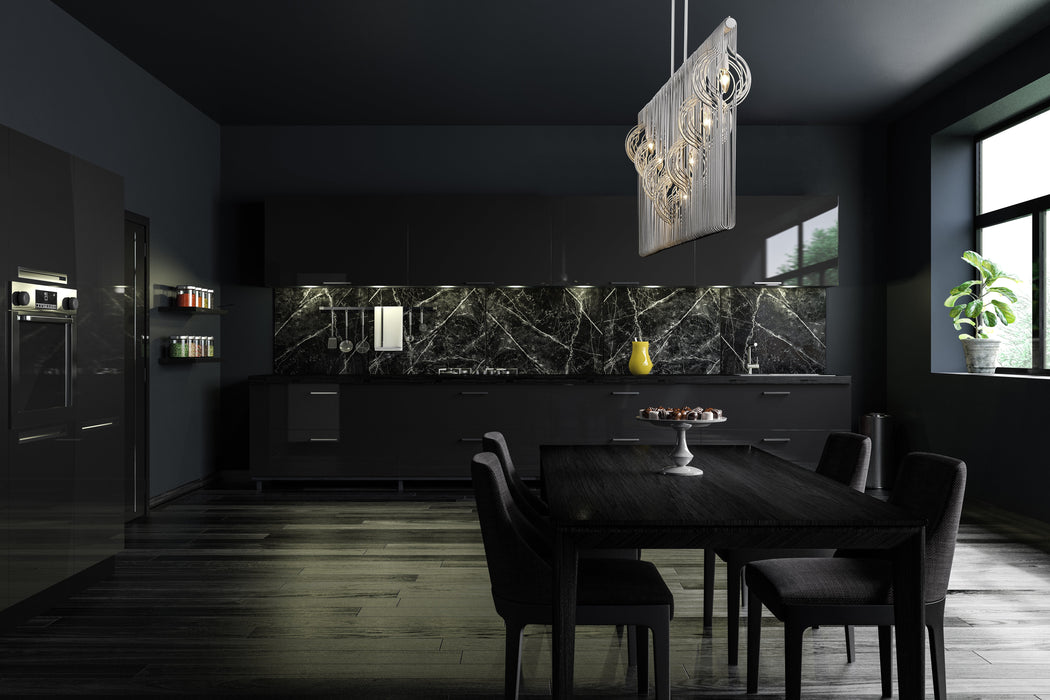 Linear Chandelier Z-Lite 801-7L-WH White Contour 7 Light Linear Chandelier Z-Lite