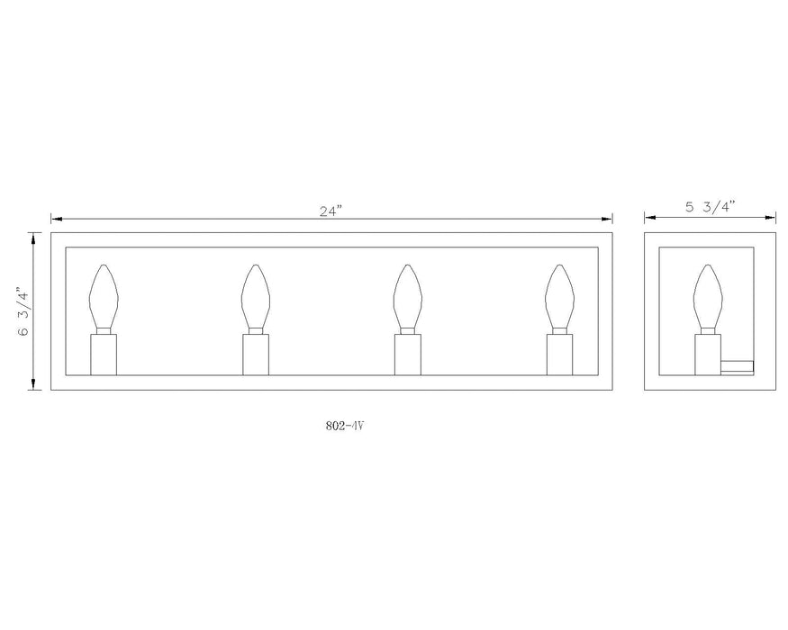Vanity Z-Lite 802-4V-MC Misty Charcoal Infinity 4 Light Vanity Z-Lite