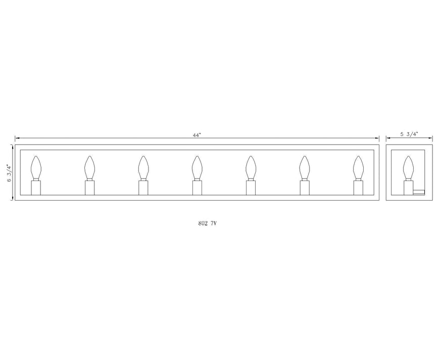 Vanity Z-Lite 802-7V-MC Misty Charcoal Infinity 7 Light Vanity Z-Lite