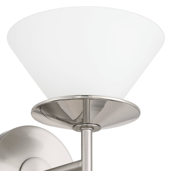 Vanity Light Thesis 207326A Tremolo 11 inch 2 light Brushed Nickel and Polished Nickel Vanity Light with Etched Opal Glass THESIS