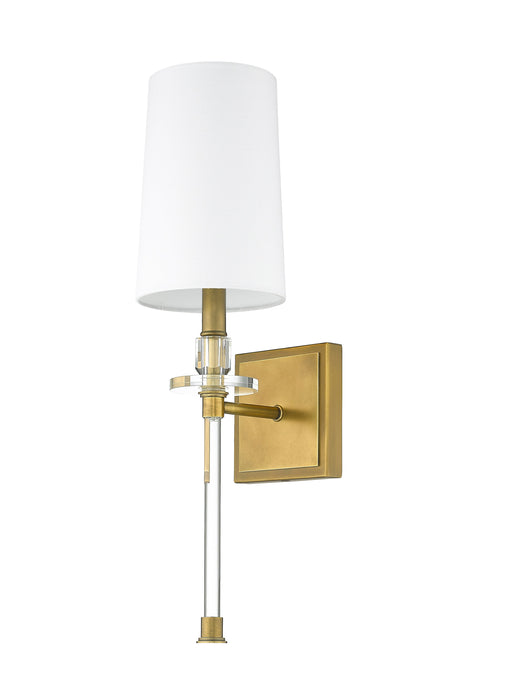 Wall Sconce Z-Lite 803-1S-RB-WH Rubbed Brass Sophia 1 Light Wall Sconce Z-Lite