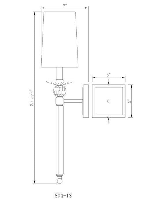 Z-Lite 804-1S-BN Ava 1 Light Wall Sconce in Brushed Nickel