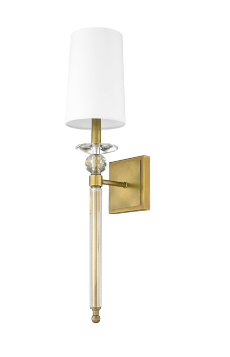 Wall Sconce Z-Lite 804-1S-RB-WH Rubbed Brass Ava 1 Light Wall Sconce Z-Lite
