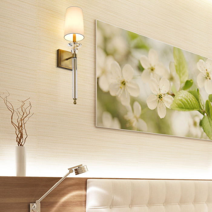 Wall Sconce Z-Lite 804-1S-RB-WH Rubbed Brass Ava 1 Light Wall Sconce Z-Lite