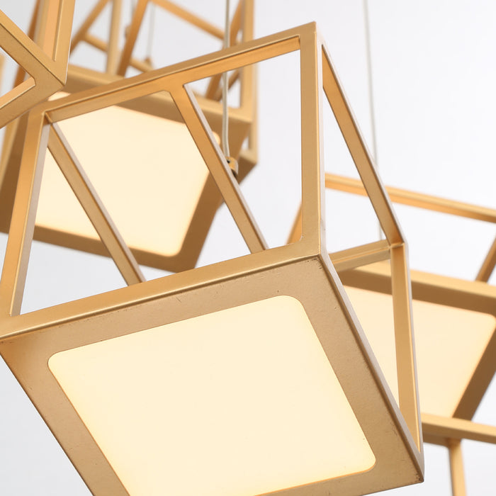 Eurofase 38259-012 Ferro 32" Matte Gold LED Chandelier