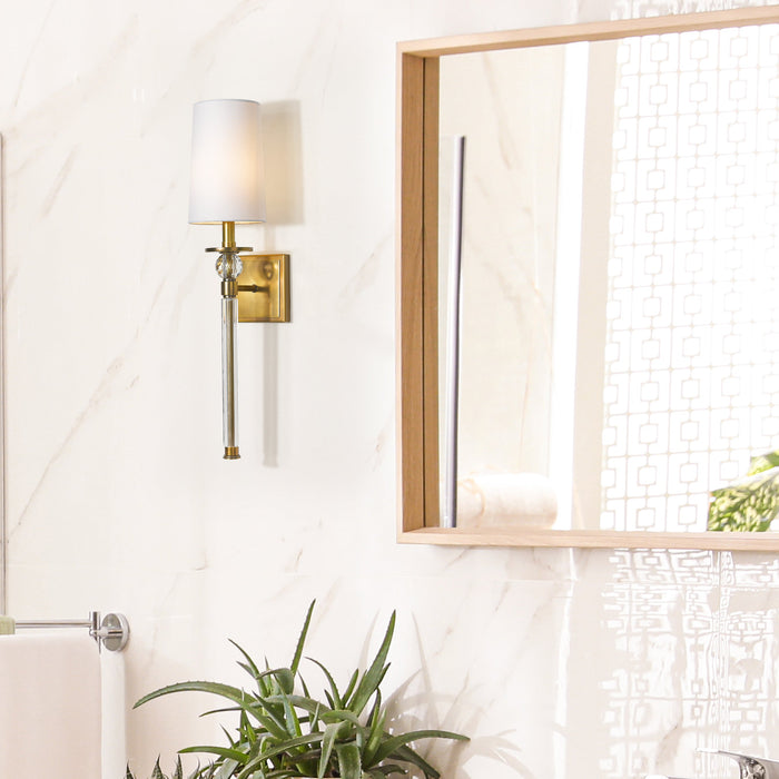 Wall Sconce Z-Lite 805-1S-RB-WH Rubbed Brass Mia 1 Light Wall Sconce Z-Lite