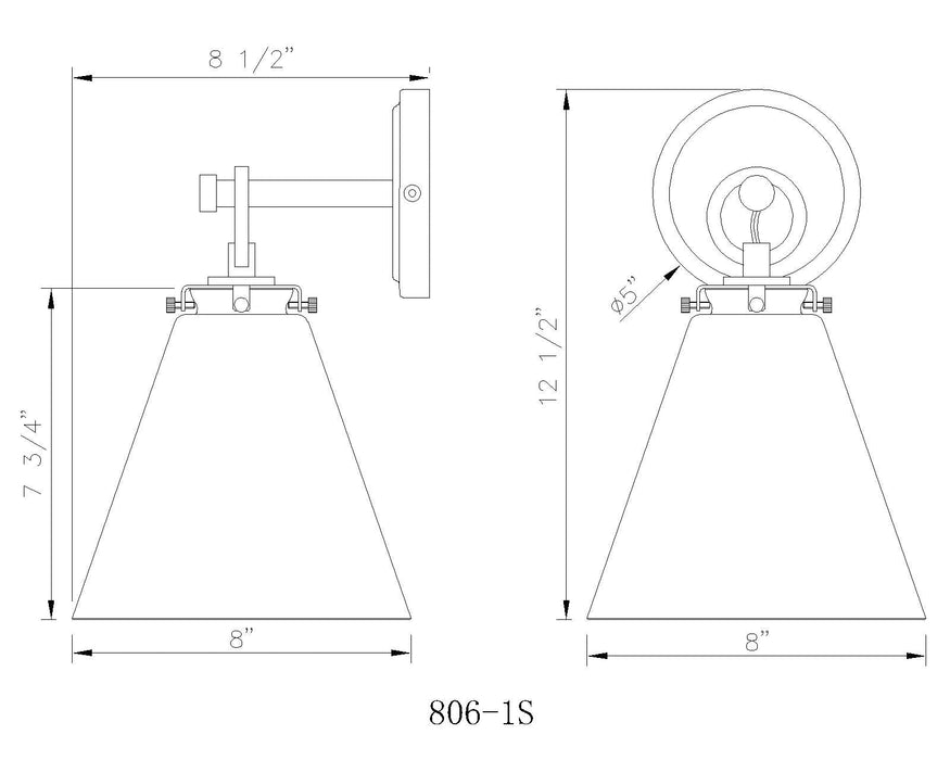 Wall Sconce Z-Lite 806-1S-BN Brushed Nickel Harper 1 Light Wall Sconce Z-Lite