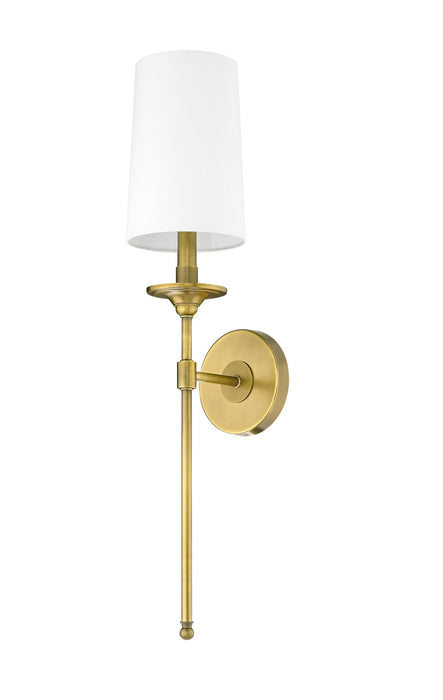 Wall Sconce Z-Lite 807-1S-RB-WH Rubbed Brass Emily 1 Light Wall Sconce Z-Lite