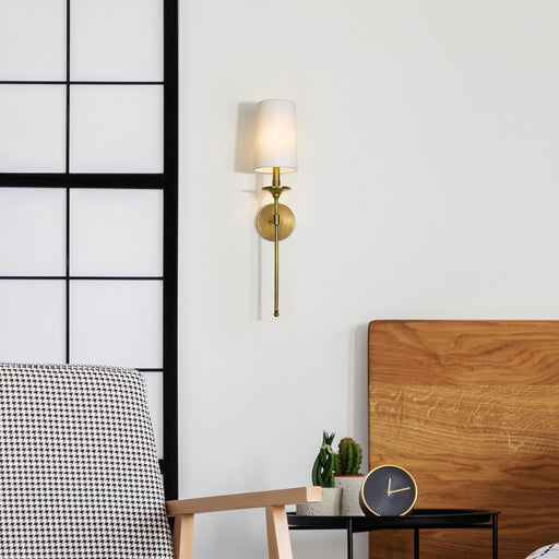 Wall Sconce Z-Lite 807-1S-RB-WH Rubbed Brass Emily 1 Light Wall Sconce Z-Lite