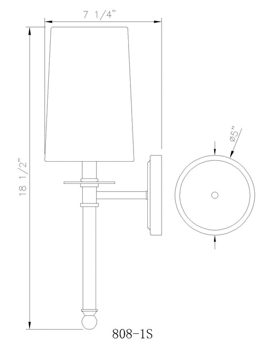 Wall Sconce Z-Lite 808-1S-MB Matte Black Mila 1 Light Wall Sconce Z-Lite