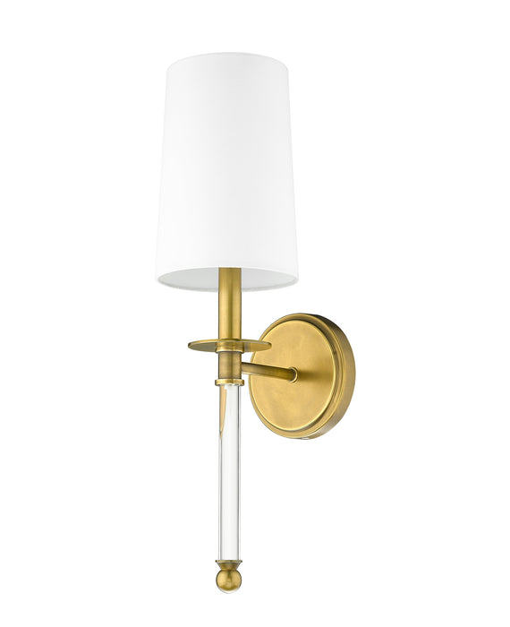 Wall Sconce Z-Lite 808-1S-RB-WH Rubbed Brass Mila 1 Light Wall Sconce Z-Lite