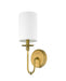 Wall Sconce Z-Lite 809-1S-RB-WH Rubbed Brass Ella 1 Light Wall Sconce Z-Lite