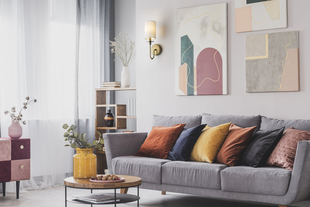 Wall Sconce Z-Lite 809-1S-RB-WH Rubbed Brass Ella 1 Light Wall Sconce Z-Lite