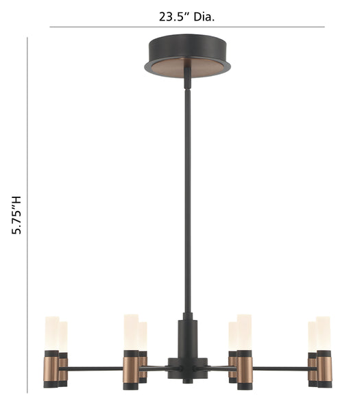 Eurofase 46352-019 Albany 24" Brass-Black Mix LED Chandelier
