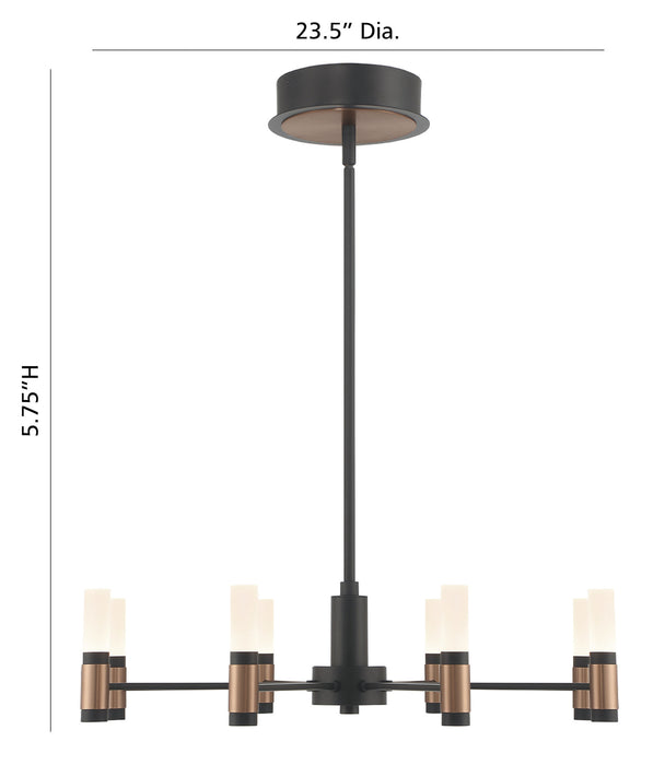 Eurofase 46352-019 Albany 24" Brass-Black Mix LED Chandelier