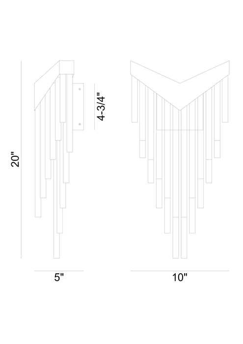 Eurofase 47600-027 Vivien 20" Matte Black LED Wall Sconce