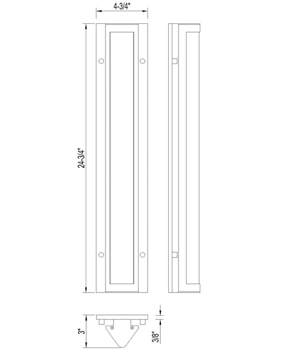 Eurofase 50109-012 Hy50 25" Sand Black LED Outdoor Wall Light