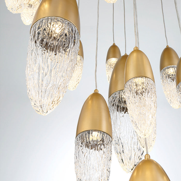 Eurofase 43859-038 Ecrou 30" Satin Gold Paint LED Chandelier