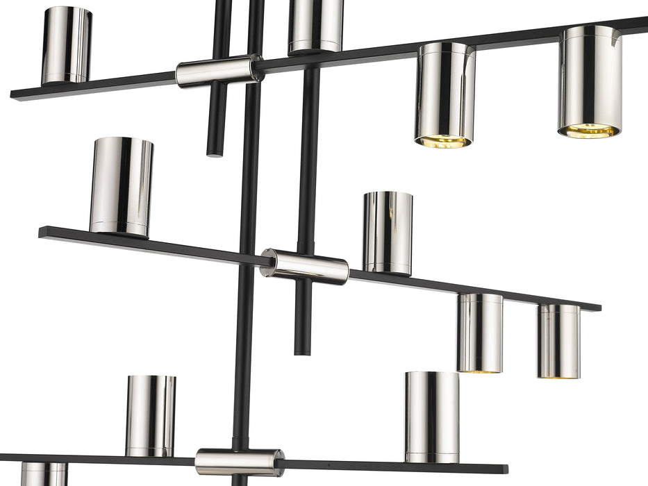 Chandelier Z-Lite 814-12MB-PN Matte Black + Polished Nickel Calumet 12 Light Chandelier Z-Lite