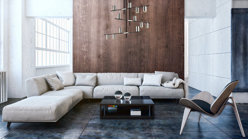 Chandelier Z-Lite 814-12MB-PN Matte Black + Polished Nickel Calumet 12 Light Chandelier Z-Lite
