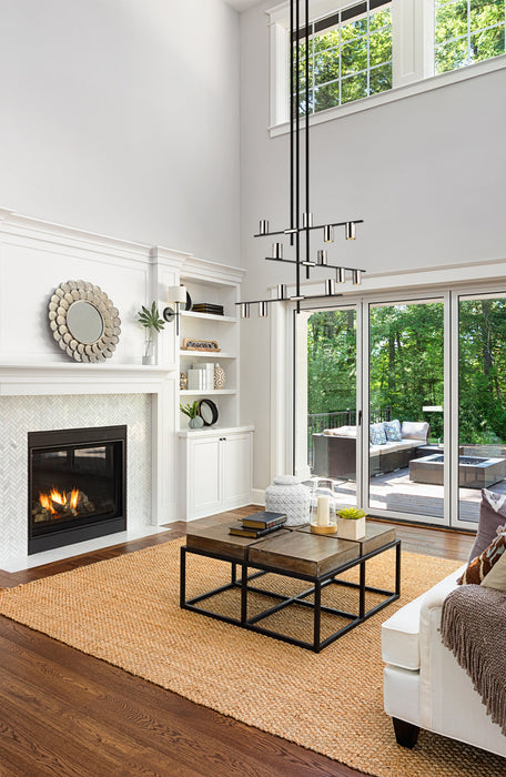 Chandelier Z-Lite 814-12MB-PN Matte Black + Polished Nickel Calumet 12 Light Chandelier Z-Lite