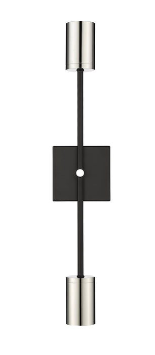 Wall Sconce Z-Lite 814-2S-MB-PN Matte Black + Polished Nickel Calumet 2 Light Wall Sconce Z-Lite