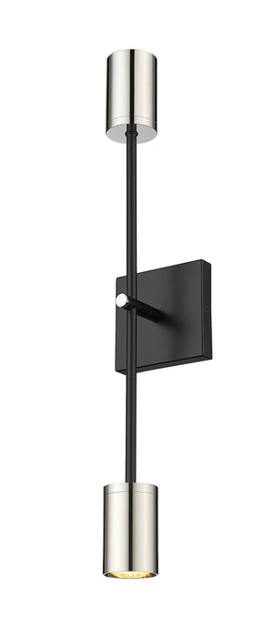 Wall Sconce Z-Lite 814-2S-MB-PN Matte Black + Polished Nickel Calumet 2 Light Wall Sconce Z-Lite