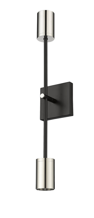 Wall Sconce Z-Lite 814-2S-MB-PN Matte Black + Polished Nickel Calumet 2 Light Wall Sconce Z-Lite