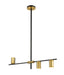Linear Chandelier Z-Lite 814-3L-MB-OBR Matte Black + Olde Brass Calumet 3 Light Linear Chandelier Z-Lite