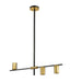 Linear Chandelier Z-Lite 814-3L-MB-OBR Matte Black + Olde Brass Calumet 3 Light Linear Chandelier Z-Lite