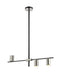 Linear Chandelier Z-Lite 814-3L-MB-PN Matte Black + Polished Nickel Calumet 3 Light Linear Chandelier Z-Lite
